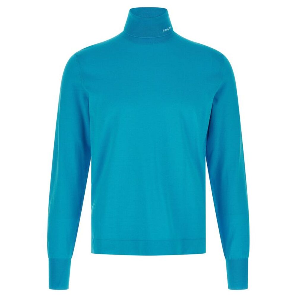Prada Men Logo Intarsia Turtleneck Sweater